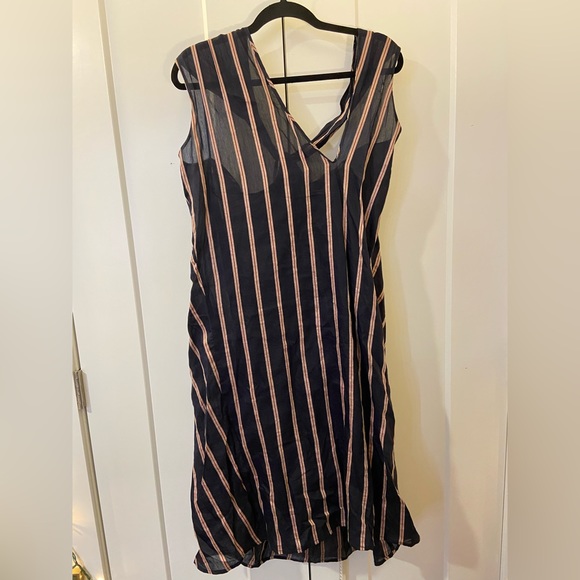 Vince textured stripe twist front halter dress - Picture 13 of 17